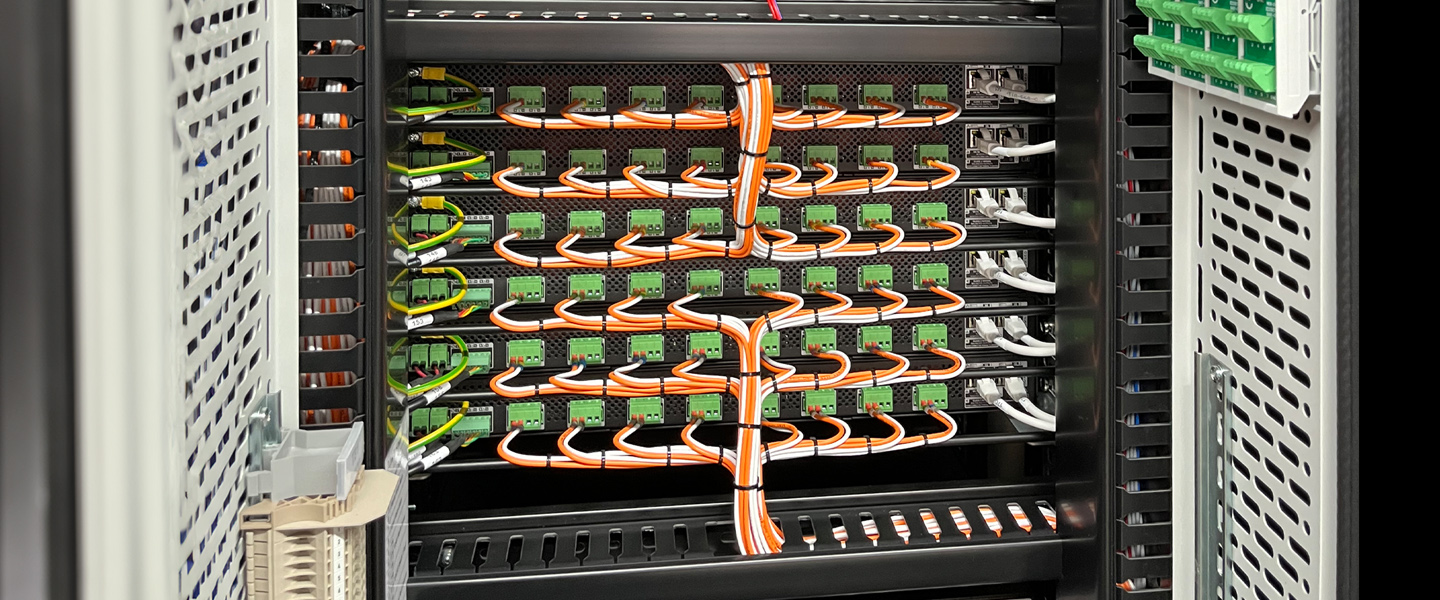 A Commercial Audio Rack Showing Equipment and Wiring